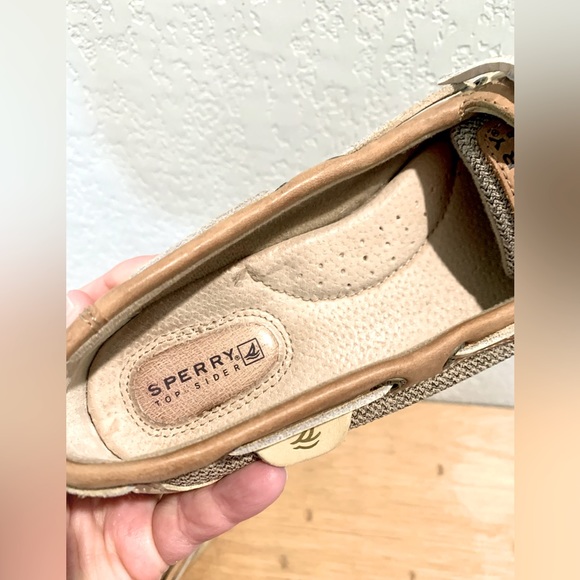 Sperry Angelfish Top Sider Tan Leather Slip On Boat Shoes Women's Size 6.5 - Picture 8 of 8